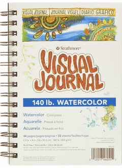 Strathmore 460-55 400 Series Visual Watercolor Journal, 140 LB Cold Press, 5.5"x8", 22 Sheets , White  - Image 1