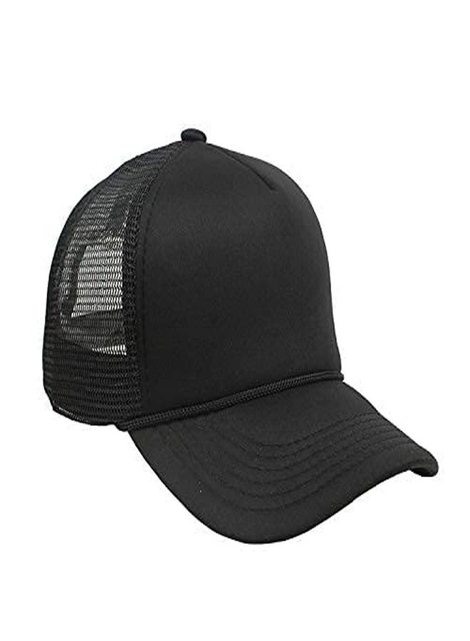 FASHOLIC Stylish Adjustable Baseball Net Cap for Men & Women (in, Alpha, Free Size, Adjustable Free Size, Black) - Image 1