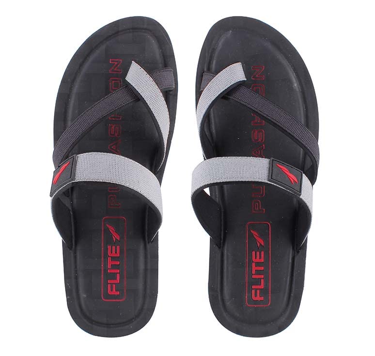 FLITE Men's Slippers/Sandals/Flats/Thong Slippers Ethnic Slippers for Boy's/Cushion Footbed(Size 6 UK-10 UK) (BLACK, numeric_10) - Image 1