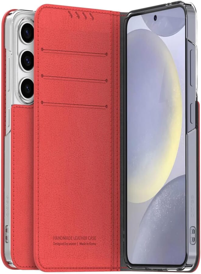 Araree AR10-01930D Mustang Diary Cover For Samsung Galaxy S24 Tangerine Red|1 year manufacturer warranty