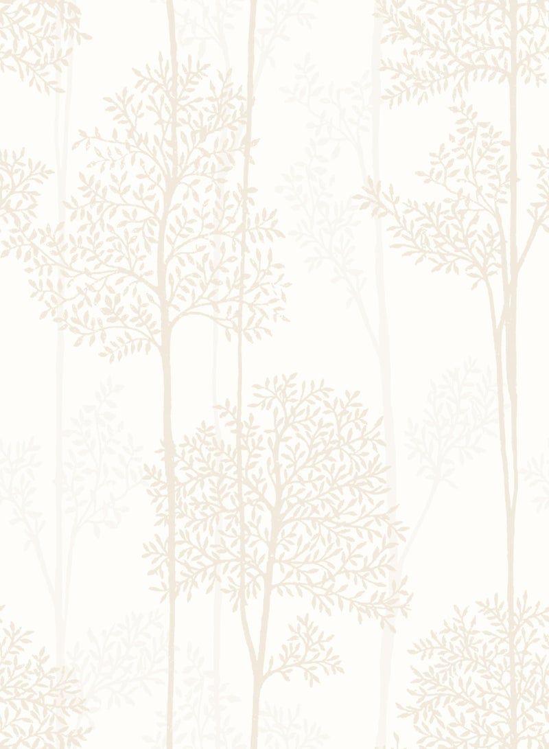 JiffDiff Warm White Self Adhesive Wallpaper with Waterproof, Farmhouse Removable Peel and Stick Wallpaper for Bathroom and Cabinets Decor, Botanical Renter Friendly Contact Paper 17.3" X 120" - Image 1
