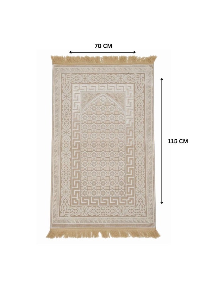 Museum Memory Foam Prayer Mat Safaa. Velvet Comfortable Prayer Rug. Elegant Essential Design Sajadah with Foam - Image 4