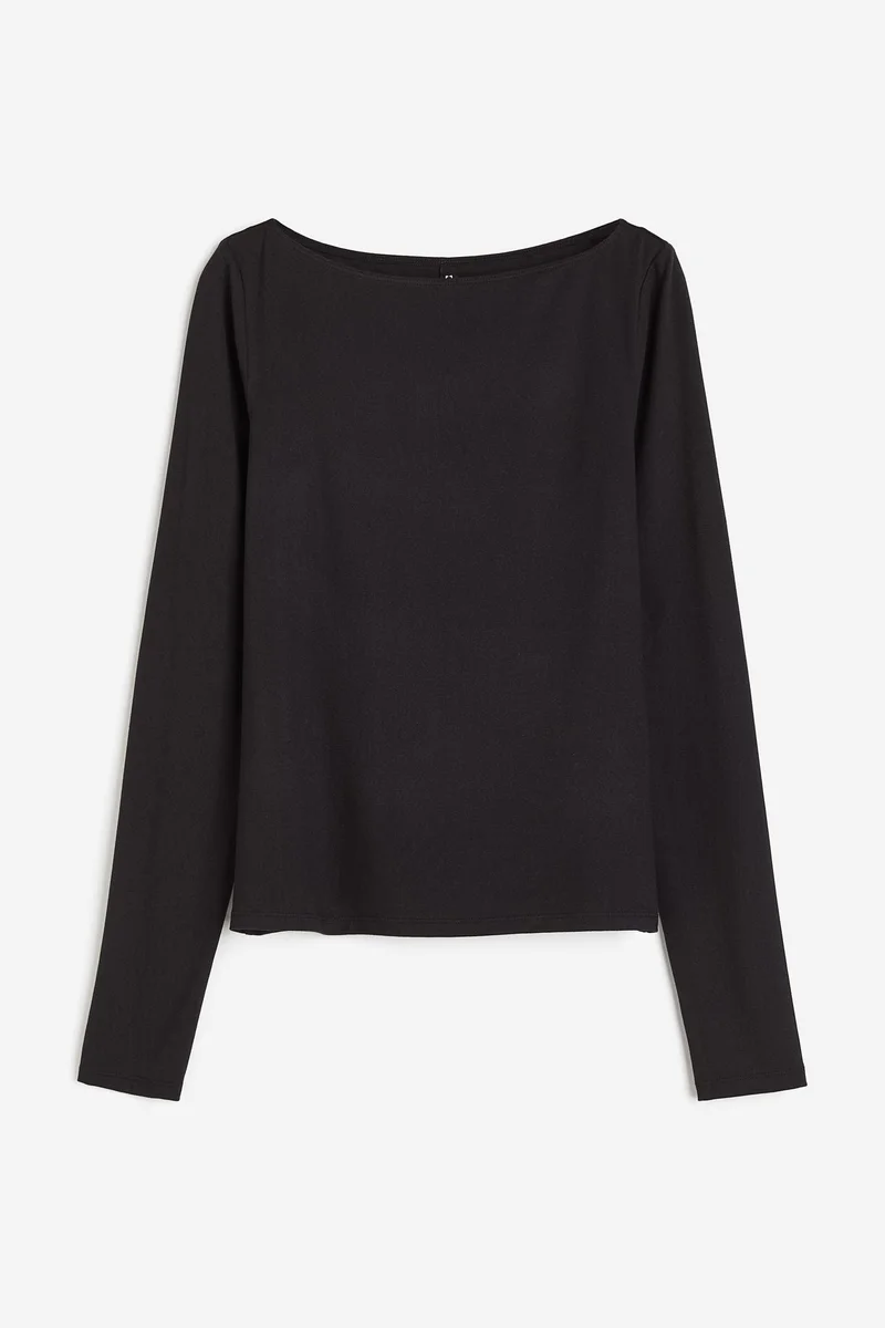 H&M Boat-neck jersey top