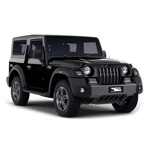 MAKET 1:32 Die-Cast Metal Thar Toy Car for Kids - Pull Back 4x4 Off-Road Model with Openable Doors, Realistic Miniature SUV Vehicle for Boys & Girls 2+ Years (Black) - Image 1