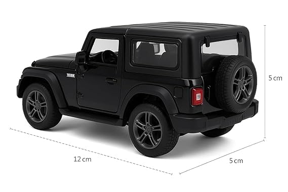 MAKET 1:32 Die-Cast Metal Thar Toy Car for Kids - Pull Back 4x4 Off-Road Model with Openable Doors, Realistic Miniature SUV Vehicle for Boys & Girls 2+ Years (Black) - Image 2