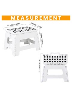RATSAW Folding Step Stool 9inch Super Strong Foldable Step Stool Lightweight For Kids and Adults with 300 lbs Holding Capacity Great for Kitchen Bathroom and Bedroom White  - Image 3