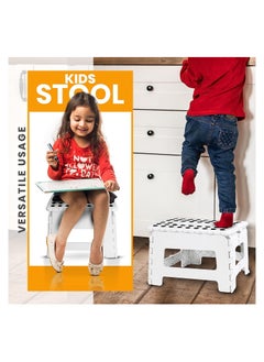 RATSAW Folding Step Stool 9inch Super Strong Foldable Step Stool Lightweight For Kids and Adults with 300 lbs Holding Capacity Great for Kitchen Bathroom and Bedroom White  - Image 5