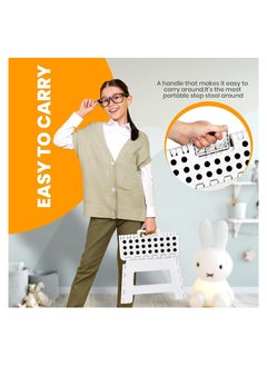 RATSAW Folding Step Stool 9inch Super Strong Foldable Step Stool Lightweight For Kids and Adults with 300 lbs Holding Capacity Great for Kitchen Bathroom and Bedroom White  - Image 4
