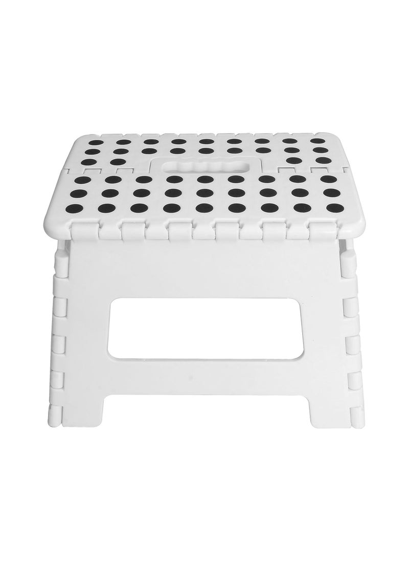 RATSAW - Folding Step Stool 9inch Super Strong Foldable Step Stool Lightweight For Kids and Adults with 300 lbs Holding Capacity Great for Kitchen Bathroom and Bedroom White - Image 1
