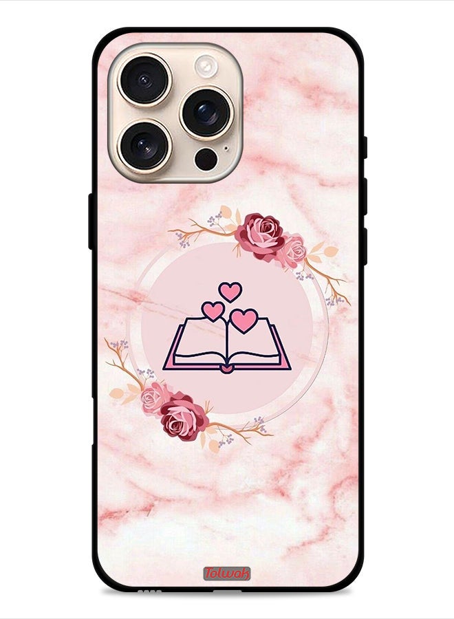 Tolwak Apple iPhone 16 Pro Protective Case Cover Three Hearts On Book Artwork - Image 1