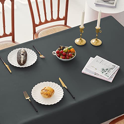 Romanstile Rectangle Tablecloth - Waterproof and Wrinkle Resistant Washable Polyester Table Cloth for Kitchen Dining/Party/Wedding Indoor and Outdoor Use (60 x 102 inch, Dark Grey) - Image 5