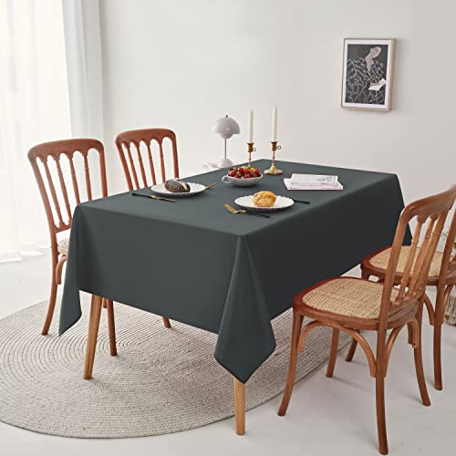 Romanstile Rectangle Tablecloth - Waterproof and Wrinkle Resistant Washable Polyester Table Cloth for Kitchen Dining/Party/Wedding Indoor and Outdoor Use (60 x 102 inch, Dark Grey) - Image 2