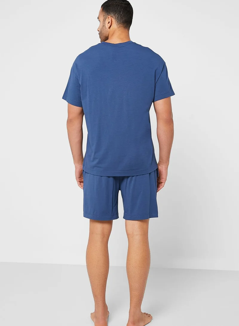 HUGO Logo Crew Neck T-Shirt And Shorts Set