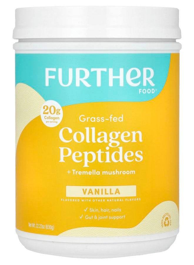 Further Food Grass-Fed Collage Peptides + Tremella Mushroom Vanilla 22.22 oz (630 g) 