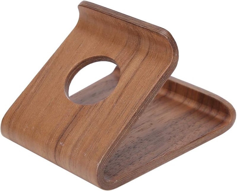 HEEPDD Mobile Phone Stand, Phone Holder for Tablets, Light Walnut Finish, Perfect for Home Office Usage Mobile Stand, Wooden Holder, Adjustable Nan Office and School Supplies (Walnut) - Image 1