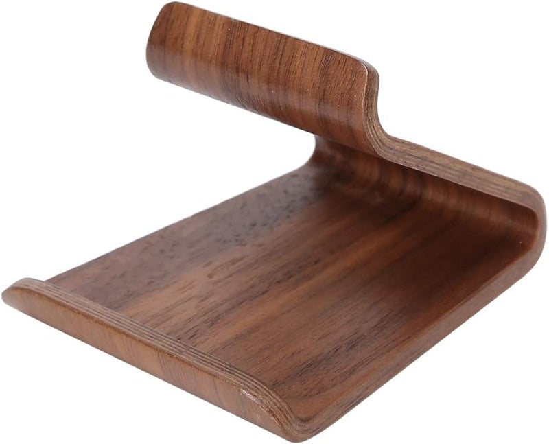 HEEPDD Mobile Phone Stand, Phone Holder for Tablets, Light Walnut Finish, Perfect for Home Office Usage Mobile Stand, Wooden Holder, Adjustable Nan Office and School Supplies (Walnut) - Image 2