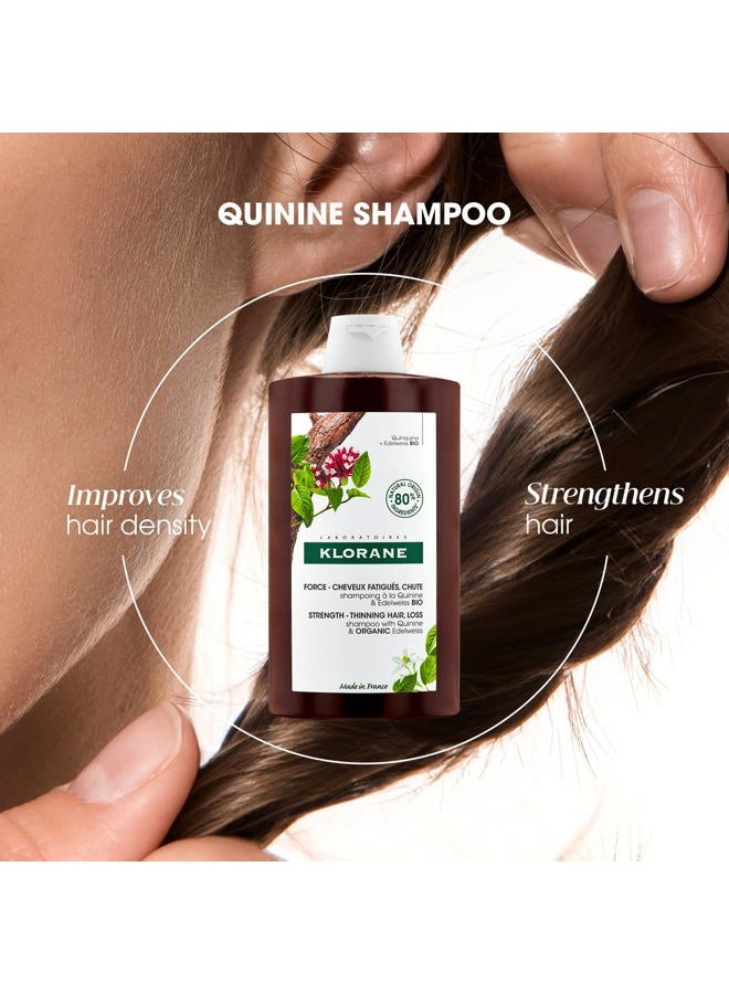 Klorane Strengthening Shampoo - with Quinine & Edelweiss For Thinning Hair - Support Thicker Hair - Silicone, Paraben & Sulfate Free - 13.5 fl. oz. - Image 2