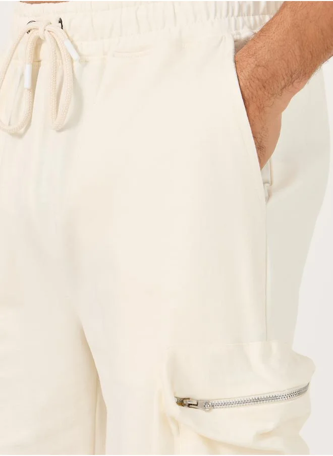 Styli Oversized Fit Utility Cargo Shorts with Zipper