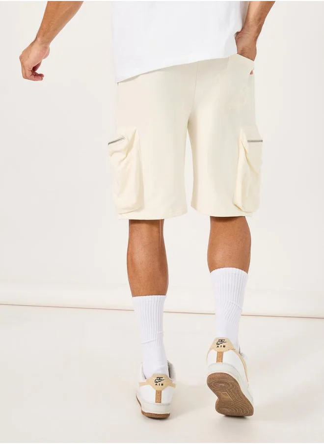 Styli Oversized Fit Utility Cargo Shorts with Zipper