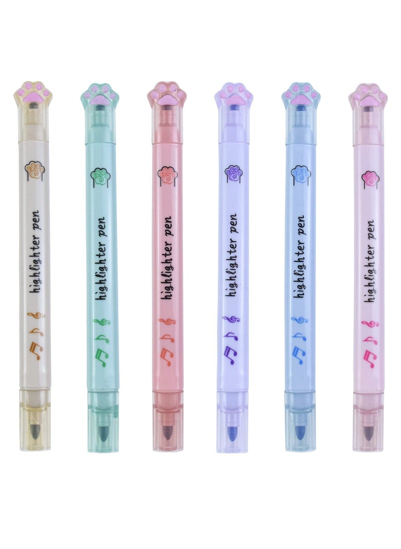 SYOSI 12 PCS Kawaii Double Ended Highlighter Pens, Pastel Markers Color Highlighters, Fine Tip Highlighter Pens, Suitable for Students Writing Office School  - Image 1
