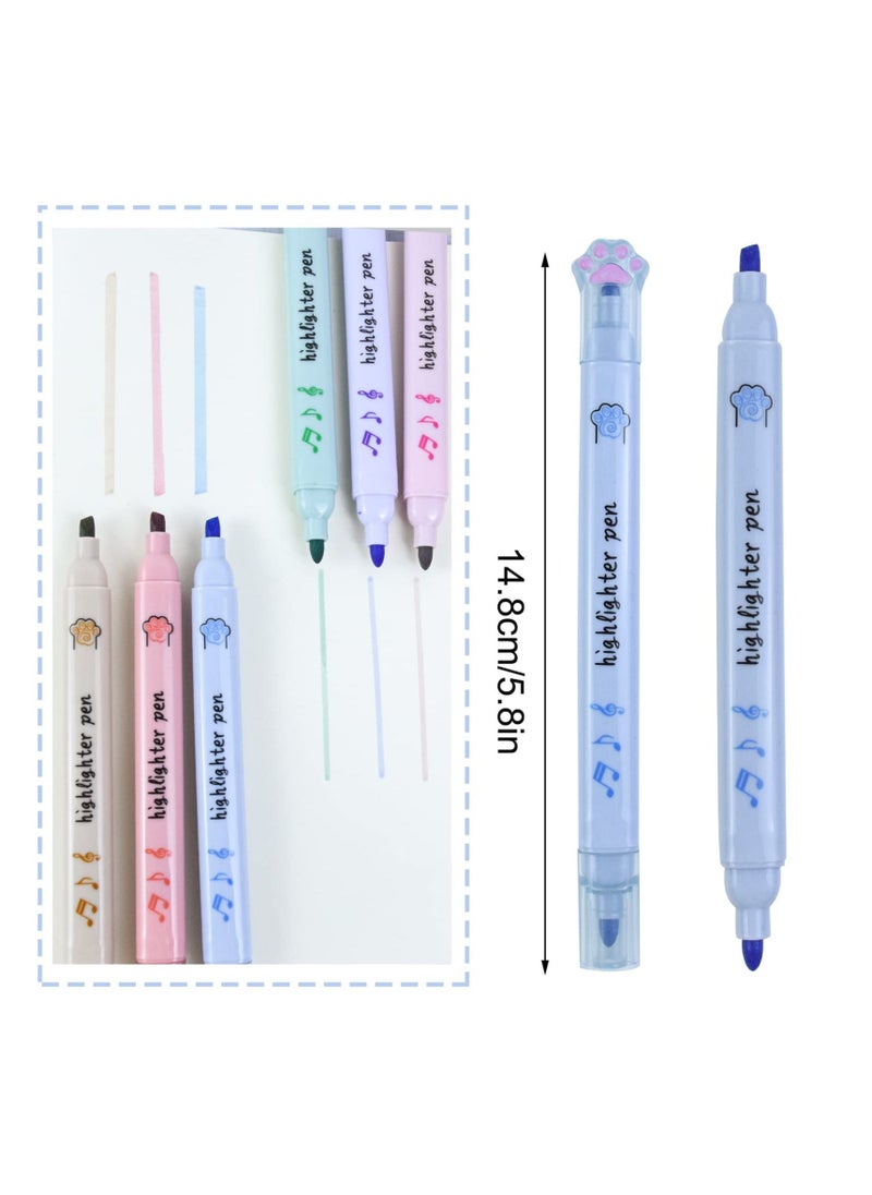 SYOSI 12 PCS Kawaii Double Ended Highlighter Pens, Pastel Markers Color Highlighters, Fine Tip Highlighter Pens, Suitable for Students Writing Office School  - Image 3