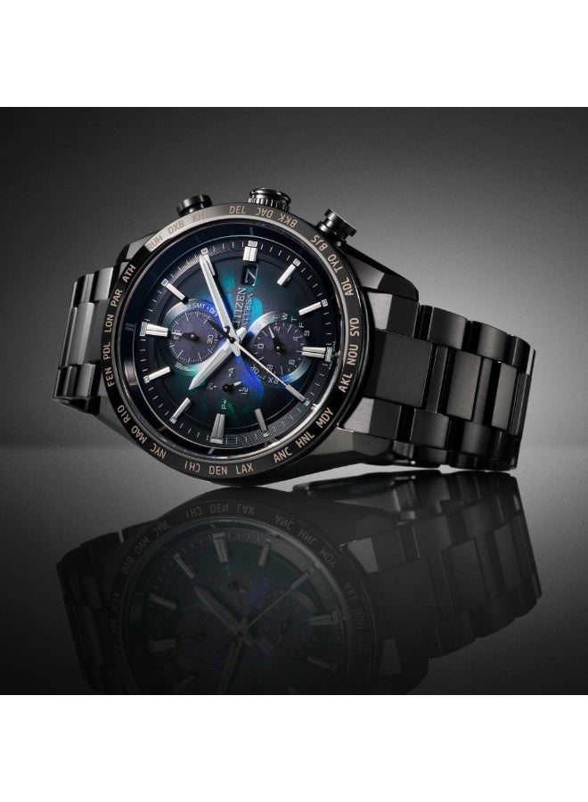 CITIZEN Attesa Limited Edition Eco-Drive Radio-Controlled Chronograph Men's Watch AT8286-65E, 42 mm Black Multi-Color Dial, Super Titanium Case & Bracelet, 100 m WR - Image 5