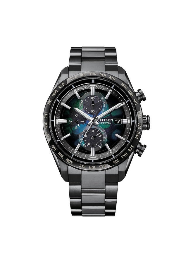 CITIZEN Attesa Limited Edition Eco-Drive Radio-Controlled Chronograph Men's Watch AT8286-65E, 42 mm Black Multi-Color Dial, Super Titanium Case & Bracelet, 100 m WR - Image 2