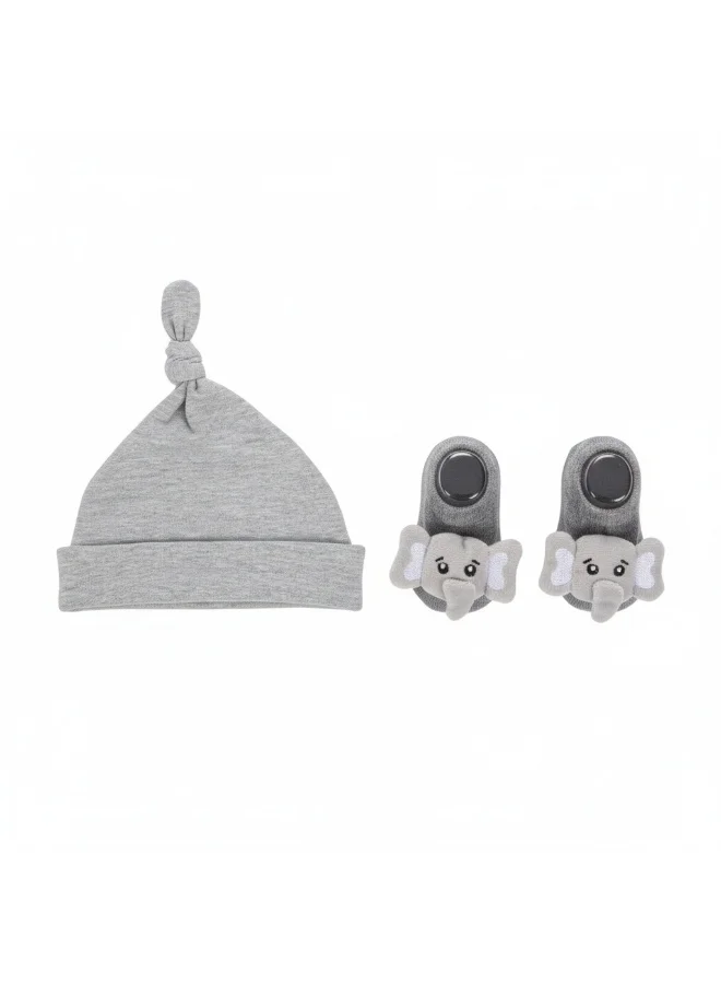 Bambimici Little Boss Baby Knot Hat & Elephant Socks Set