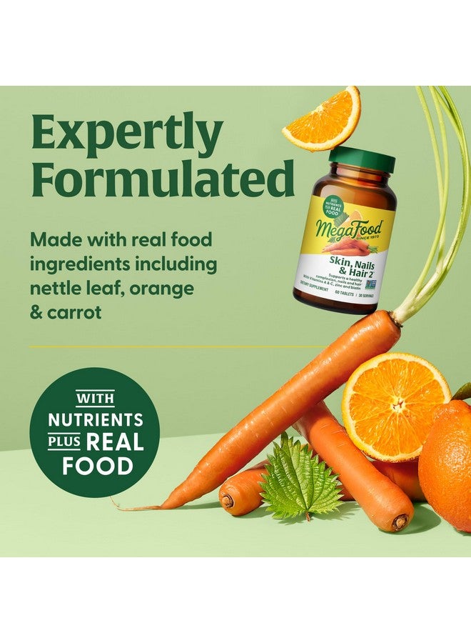 MegaFood ميغا فود للبشرة والأظافر والشعر 2 - للنساء والرجال - البيوتين، فيتامين أ، ج، زنك، فيتامين ب6، هـ، حمض البانتوثينيك - نباتي - خالي من 9 مسببات الحساسية الغذائية - 60 قرص (30 حصة) - Image 5