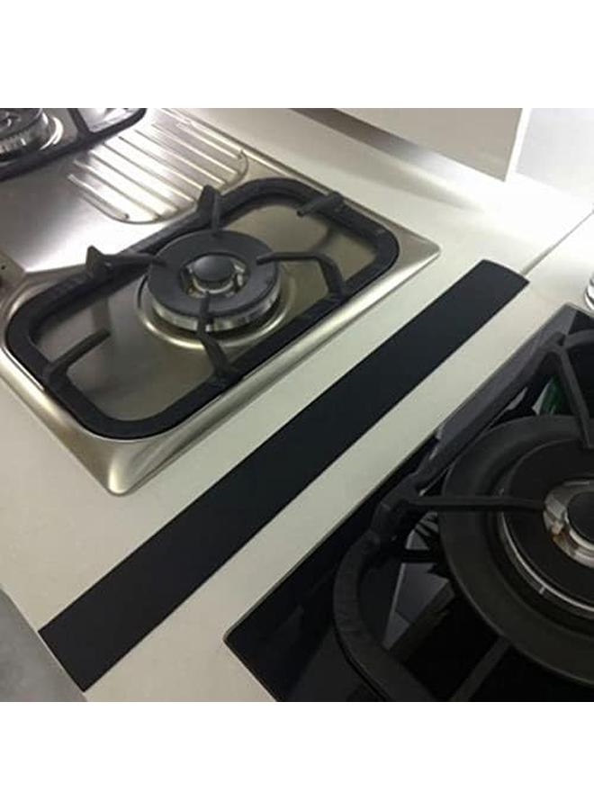 إي سي في في 2 حزمة من أغطية فجوة موقد السيليكون المقاومة للحرارة، سدادات حشو فجوات الفرن بين عدادات الفرن، مواقد الفرن، الغسالات، غسالة، مجفف 25 بوصة - Image 2