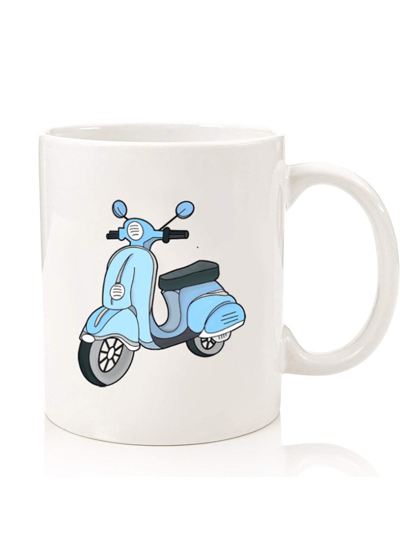 Theodor Premium Quality Two Sided Printed Coffee Mug Tea Cup For Home Office, Kids Men Women Scooter - Image 1