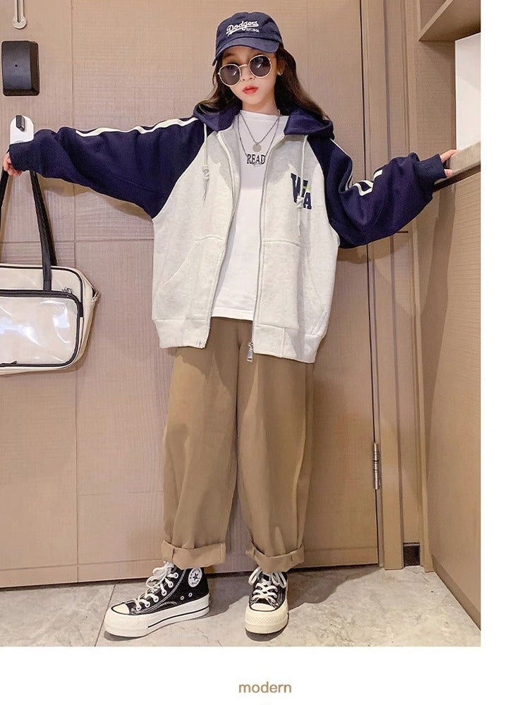 American Style Coat For Boys And Girls 2023 New Western Style Hooded Baseball Suit Large Children'S Wear Korean Jacket - Image 4