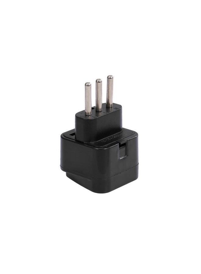3-pin Italy Conversion Plug Universal UK/US/EU/AU to Italy Milan Chile Vatican Italian Travel Power Adapter Plug Converter Black 