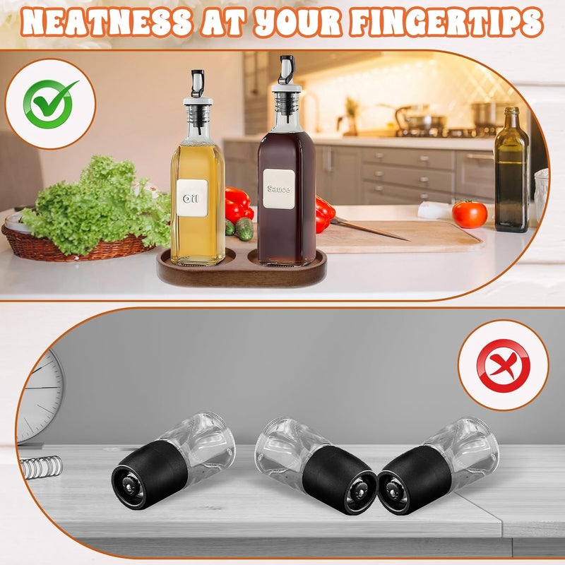 Aeaocvo Salt and Pepper Grinder Mill Tray, Salt and Pepper Holder, Grinder Accessories for a Variety of Grinders and Condiment Bottles - Image 3