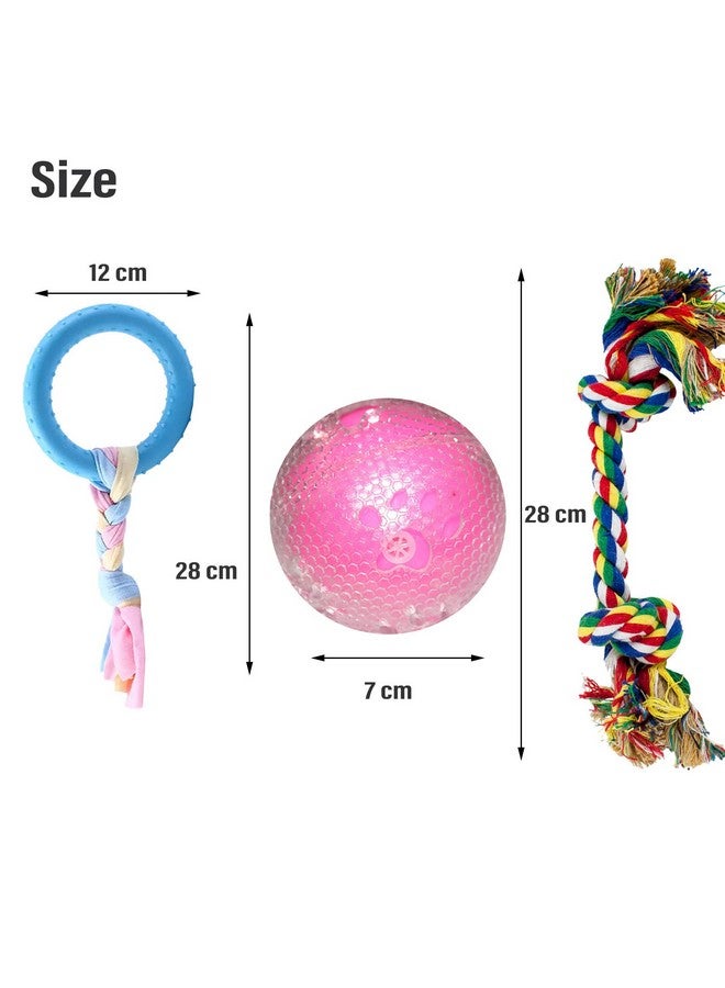 Emily Pets Rope 2 Knot 11 Inch Rope Toy Dog Chew Toy Braided Rope Cartoon Rinr Shaped Toys Paw Print For Dog 7 Inch Interactive Tpr Transparent Snake Ball (Color May Vary) Pack Of 3 - Image 3