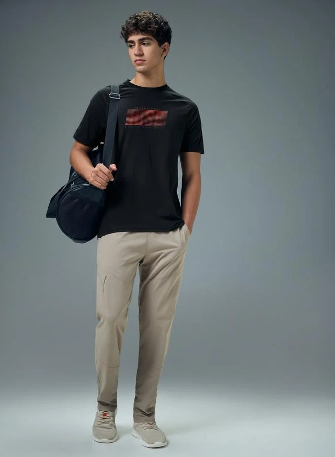 Technosport Technosport Men Typography Print Slim Fit T-Shirt