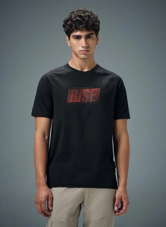 Technosport Technosport Men Typography Print Slim Fit T-Shirt