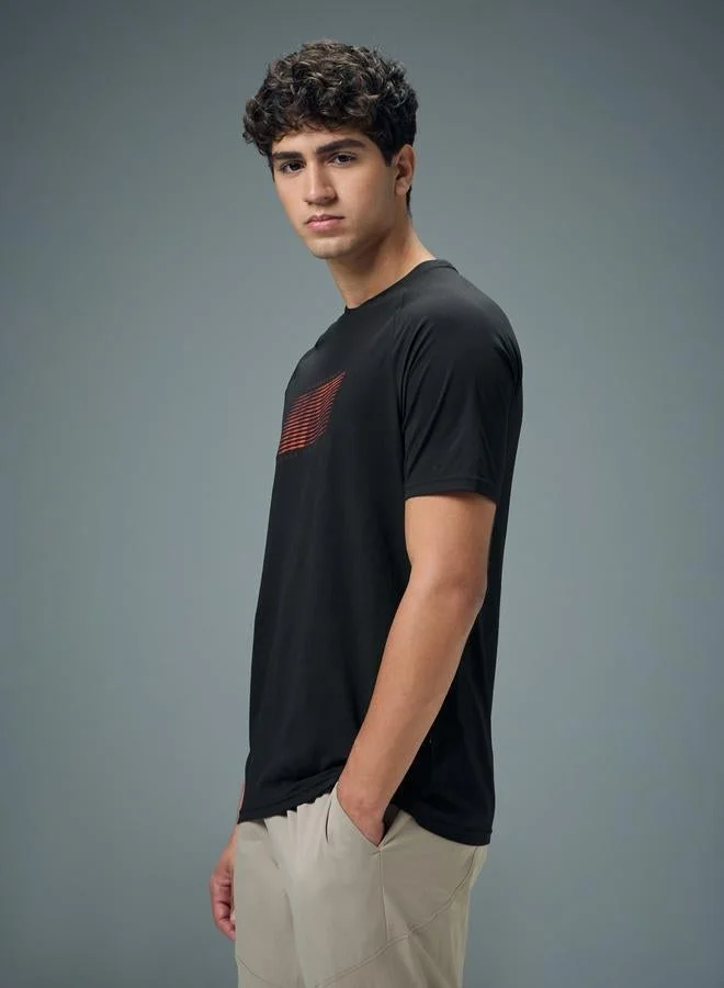 Technosport Technosport Men Typography Print Slim Fit T-Shirt