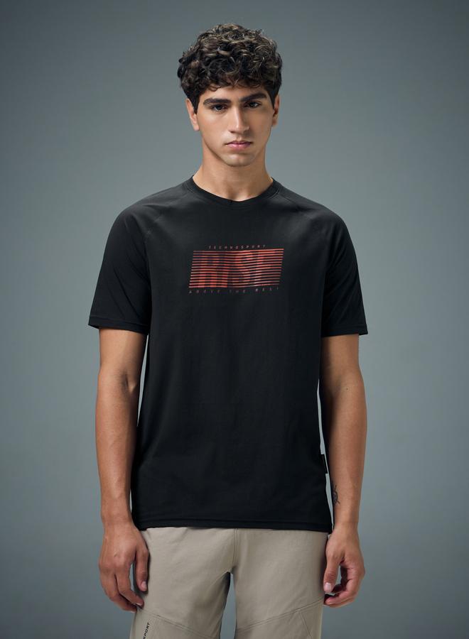 Technosport Men Typography Print Slim Fit T-Shirt - Image 1