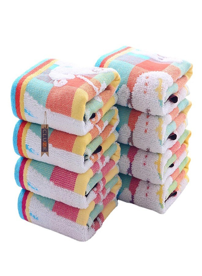 CLUZE Cute Face Towel Set for Women Girls Baby Kids Super Soft Extra Absorbent 100% Cotton Handkerchief (25x25 cm) (Multicolor) (Pack of 9) - Image 2