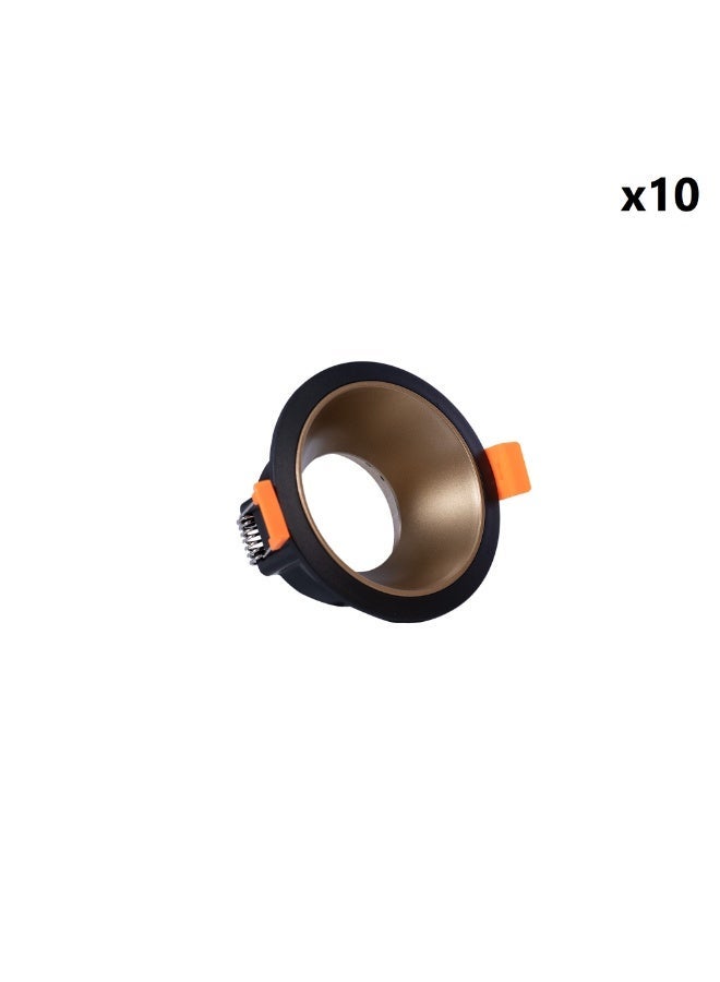 Jana Light Empty round plastic spotlight with a thin lip, black and gold, Jana Light LT-230 quantity 10 - Image 1