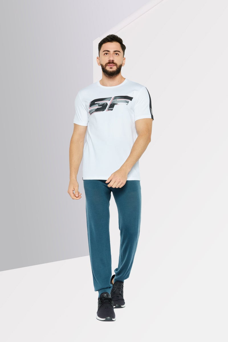 Scuderia Ferrari Men Slim Fit Short Sleeve Outdoor T-Shirt, White Combo - Image 2