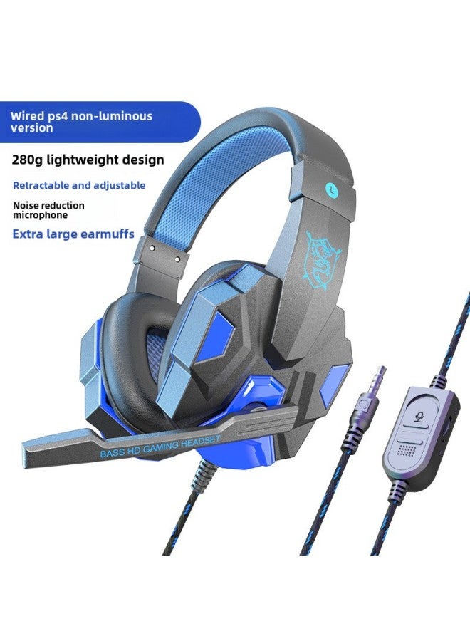 Computer Headset Headset Game Wired E-sports Special With Microphone Chicken Eating Double Headset Bluetooth Desktop Digital-Color:Official Standard Configuration - Non-luminous Wired Ps4 Version  Large Earmuffs★Noise Reduction Microphone  - Image 1