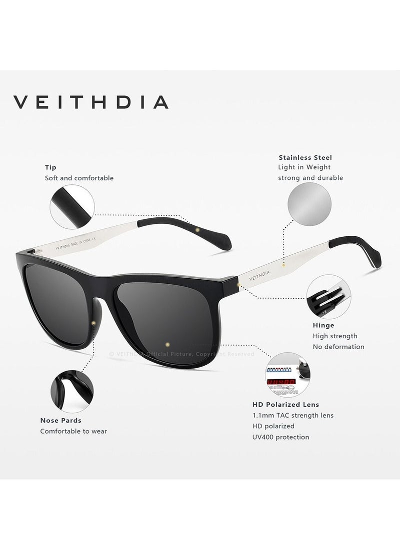 Veithdia Stainless Steel Square Polarized UV Resistant Sunglasses - Image 2