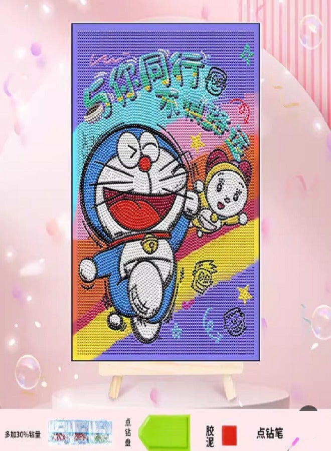 Diamond Painting Kit for Kids to Develop Concentration, Patience and Improve Eye Coordination 30*40 cm (Doraemon)