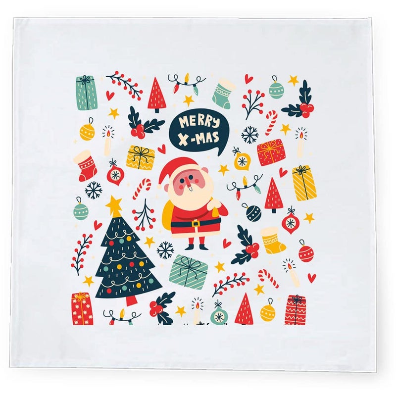 Khakee 6 Pcs Christmas Theme Silk Table Napkins 10x 10 for Xmas Decoration Christmas OrnamentsChristmas Giftxmas21489 - Image 3