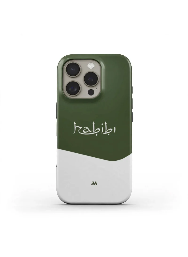 موبكوس جراب iPhone 16 Pro بتصميم عربي بسيط فاخر، متوافق مع غطاء هجين مزدوج الطبقات صلب + حماية سيليكون - غطاء مقاوم للخدوش والصدمات