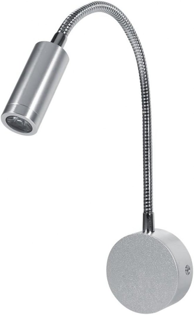 Modern Wall Lamp, 3W Silver Aluminum Led Bed Lamp for Bedroom Reading Working, AC85-265V Cool White Flexible Gooseneck Light (3500 warm white) - Image 3