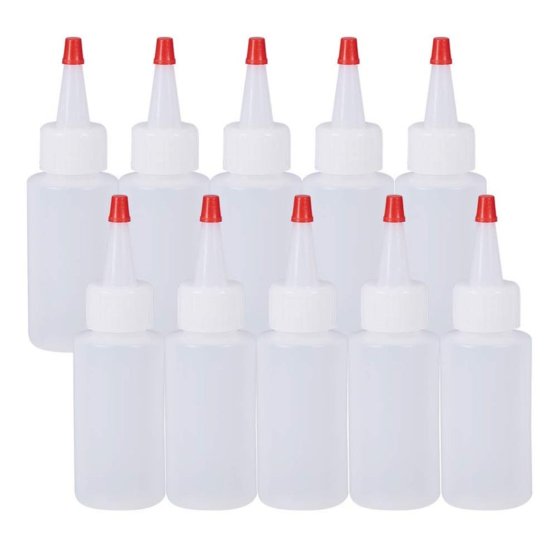 BENECREAT 20 Pack 2oz Plastic Squeeze Dispensing Bottles with Red Tip Caps Good For Crafts Art Glue Multi Purpose - Image 2