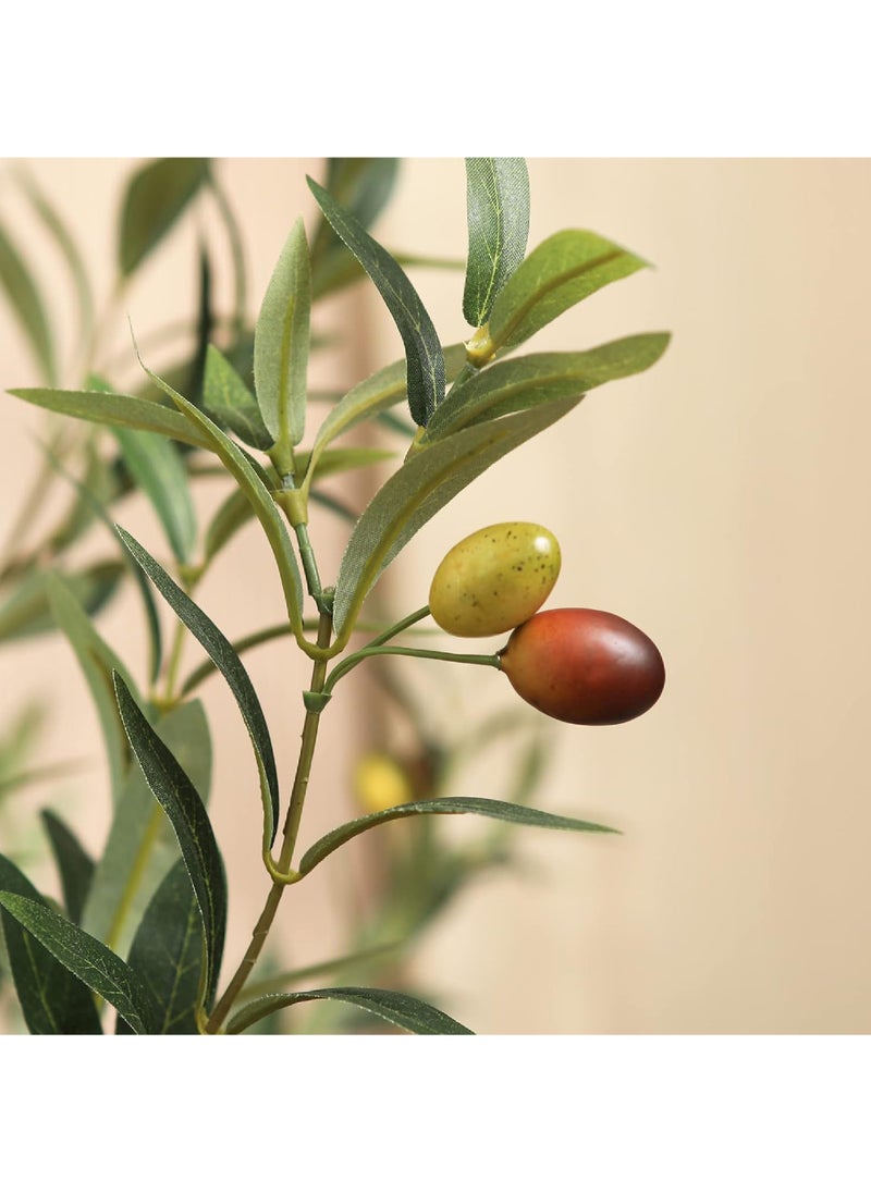 Rock Pow Artificial Olive Tree 5FT Tall Faux Silk Plant for Home Office Decor Indoor Fake Potted Tree with Natural Wood Trunk and Lifelike Fruits  - Image 5